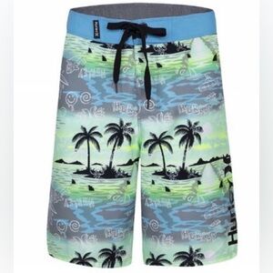 Boys Hurley Doodle Paradise Swim Boardshorts Color: Blue Lazer Size: 16 (28)